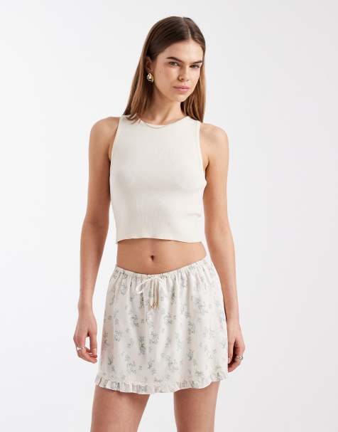 Cotton On edie low rise mini skirt in blue floral - view 1