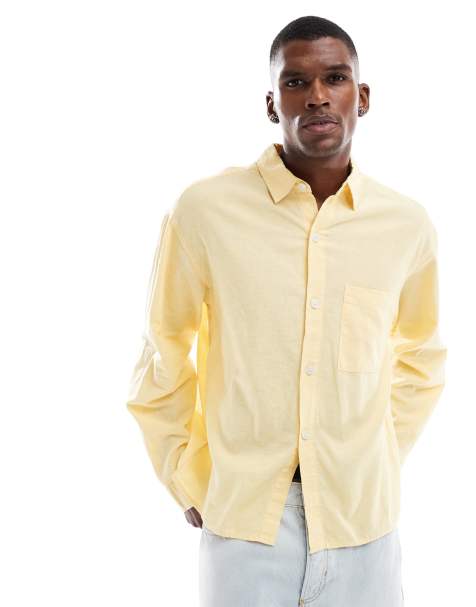 Cotton On eli long sleeve textured shirt in summer yellow - view 1