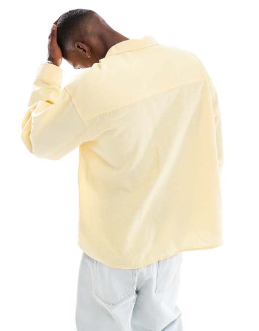 Cotton On eli long sleeve textured shirt in summer yellow