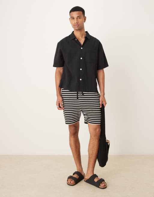 Cotton On - Eli - Overhemd met korte mouwen van linnenmix met textuur in zwart , 2 van 4