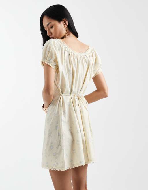 Cotton On - Eliza - Robe babydoll courte et boutonnée à petites fleurs, 3 de 4