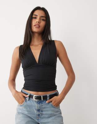 Cotton On Ellie Wrap Halter In Black