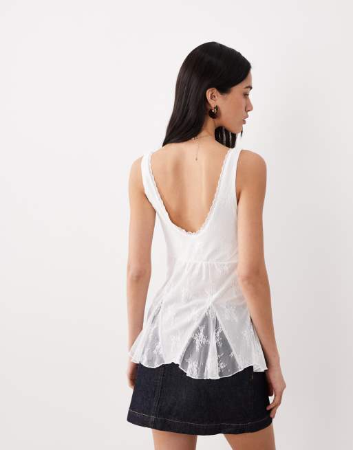 Cotton On - Elsie - Top senza maniche stile babydoll bianco, 4 di 4