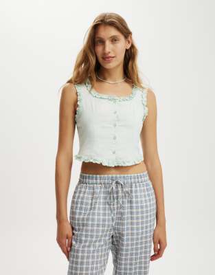 Cotton On Emily ruffle top in green - view 1