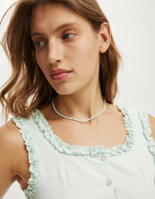 Cotton On Emily ruffle top in green, 2 of 4