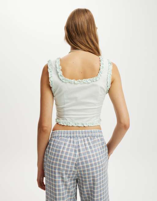 Cotton On Emily ruffle top in green, 4 of 4