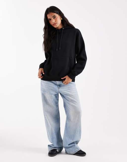 Cotton On essential relaxed hoodie in black, 4 of 4
