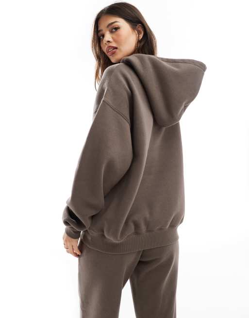 Cotton On essential relaxed hoodie in dark truffle ASOS