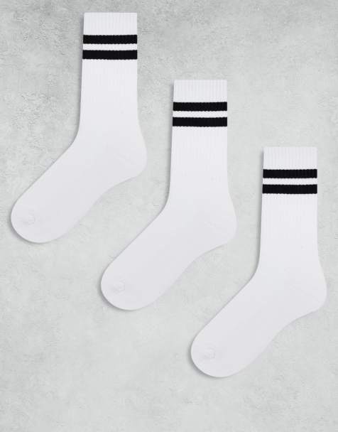 Cotton On – Essential – Zestaw 3 par białych skarpetek sportowych z pasami - view 1
