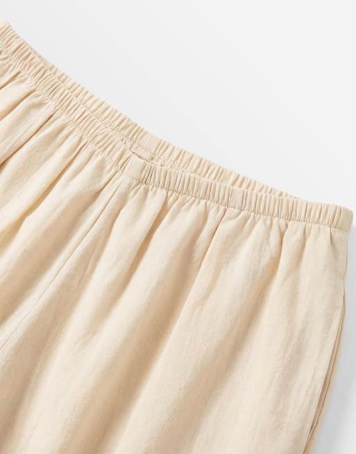 Cotton On estelle satin lace mini shorts in honey cream, 8 of 9