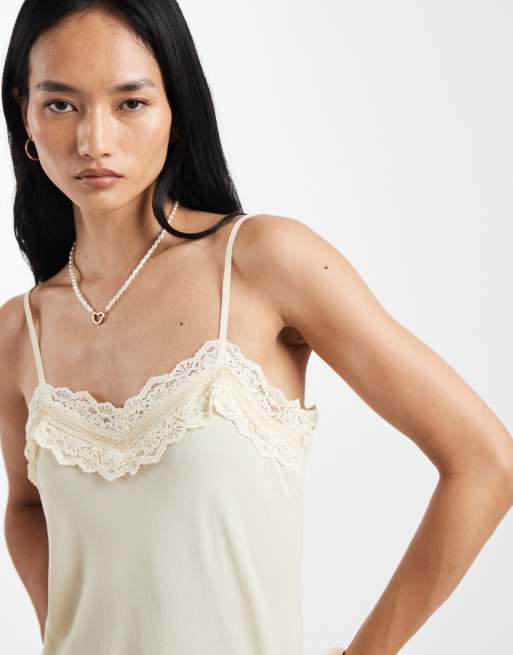 Cotton On estelle satin mini slip dress in cream, 3 of 4