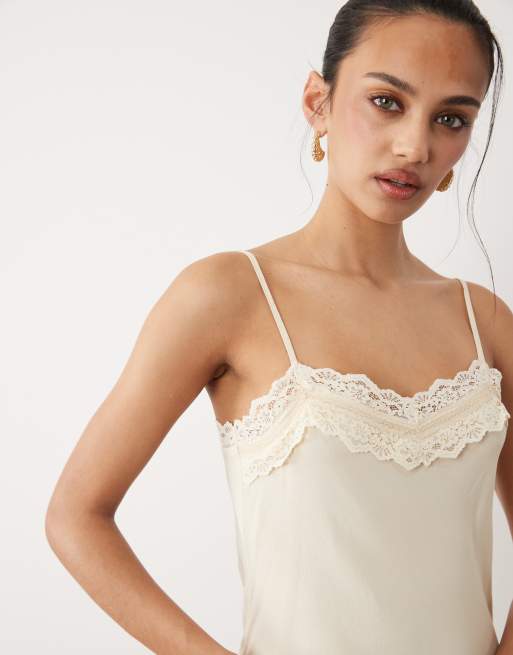 Cotton On Estelle slip mini dress in honey cream, 3 of 4