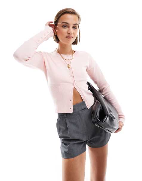 Cotton On - Everfine - Cardigan con scollo rotondo in maglia filata rosa - view 1
