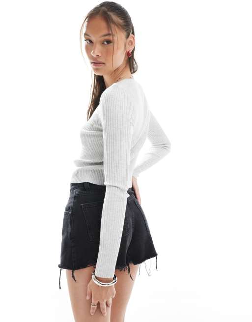 Cotton On - Everfine - Cardigan in maglia color grigio mélange, 2 di 4