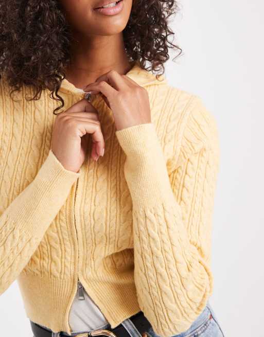 Cotton On everfine double zip up hoodie in dijon yellow | ASOS