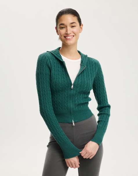 Cotton On Everfine double zip up hoodie in green