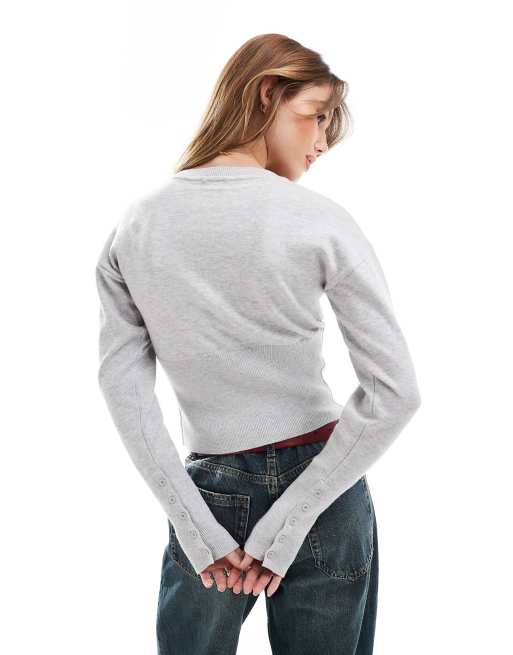 Cotton On - Everfine - Gebreid vest met ronde hals in gemêleerd grijs, 2 van 4