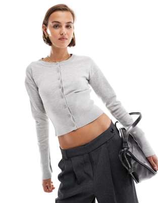 Cotton On - Everfine - Grå kabelstrikket cardigan med rund hals - view 1