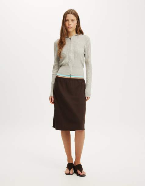 Cotton On Everfine hooded knit in ltw grey marle cable - view 1