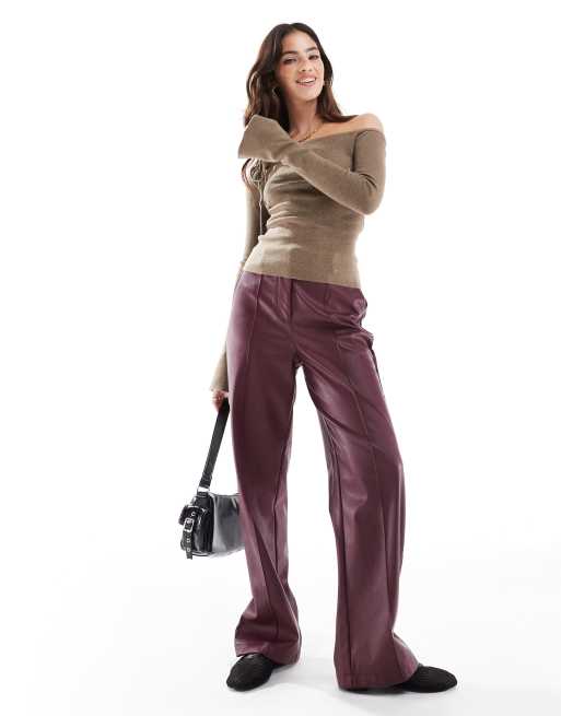 Cotton On – Everfine – Langärmliger Strickpullover in mokkabraun meliert mit asymmetrischem Ausschnitt, 3 von 4