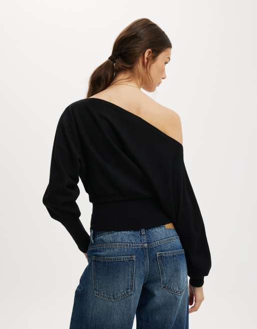 Cotton On Everfine ls batwing knit in black, 4 of 4