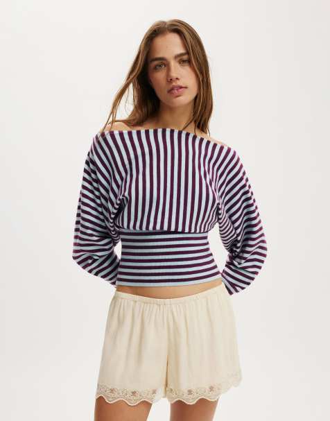 Cotton On Everfine ls batwing stripe knit in multi