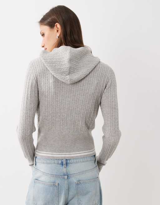Cotton On - Everfine - Pull en maille à capuche - Gris chiné , 4 de 4