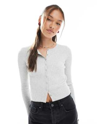 Cotton On - Everfine - Strickjacke in Grau meliert