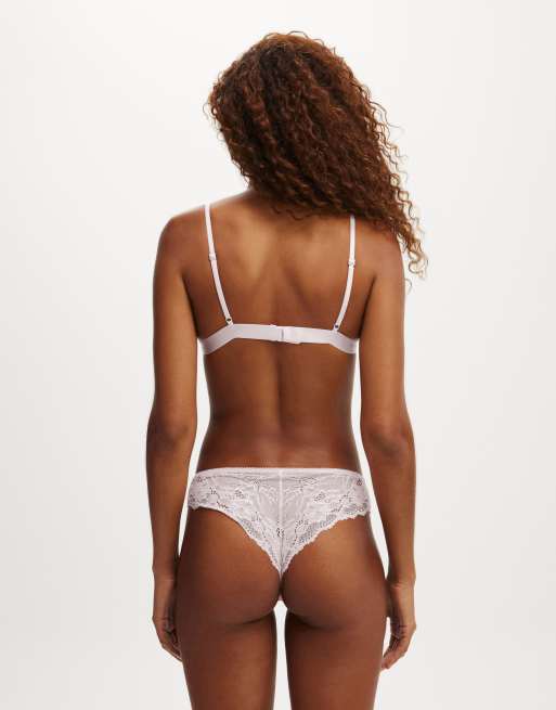 Cotton On - Everyday - Brassière rosa a triangolo imbottita in pizzo, 4 di 4