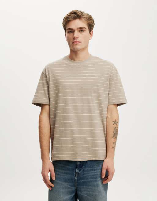 Cotton On Everyday fit t-shirt in hazelnut / bone stripe, 2 of 4