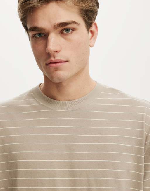 Cotton On Everyday fit t-shirt in hazelnut / bone stripe, 3 of 4