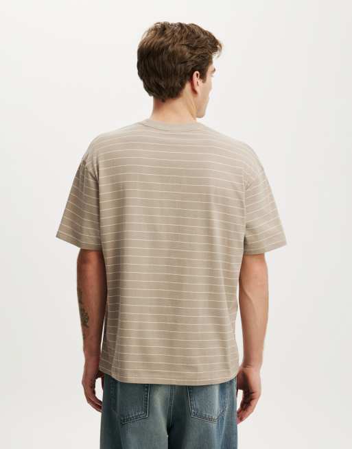 Cotton On Everyday fit t-shirt in hazelnut / bone stripe, 4 of 4