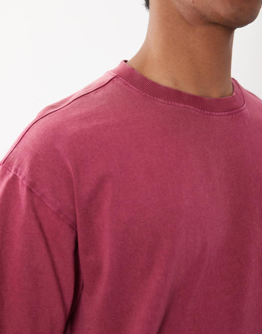 Cotton On everyday fit T-shirt in raspberry wash, 3 of 5