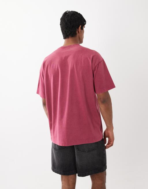 Cotton On everyday fit T-shirt in raspberry wash, 5 of 5