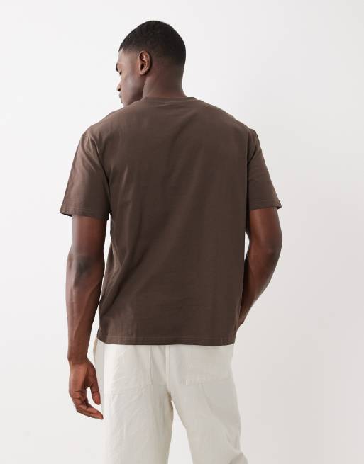 Cotton On - Everyday Fit - T-shirt met wassing in chocoladebruin, 4 van 5