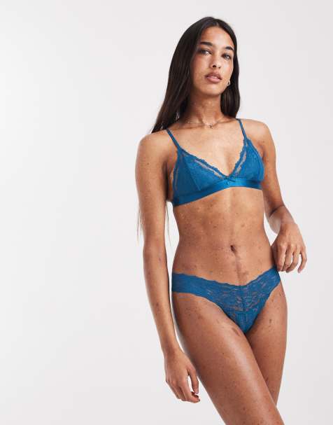 Cotton On Everyday Lace G-string briefs in teal - view 1