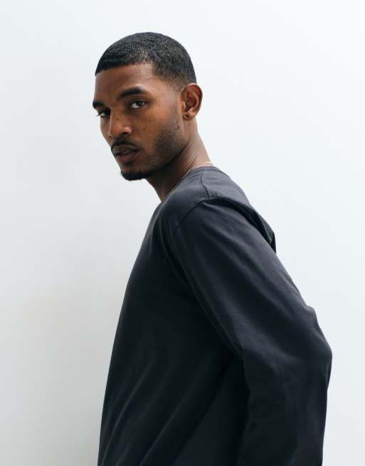 Cotton On everyday long sleeve t-shirt in washed black, 4 of 5