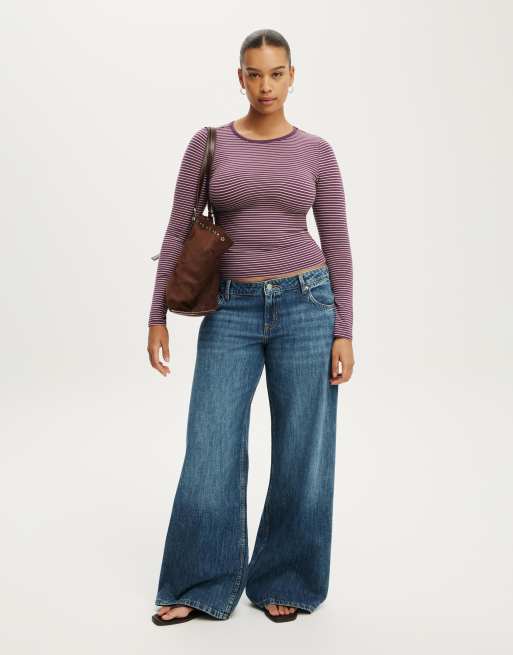 Cotton On Everyday smooth long sleeve in burgundy, 2 of 4