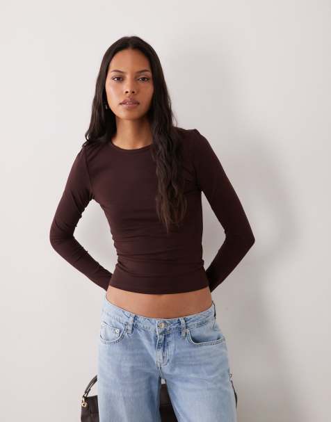 Cotton On everyday smooth long sleeve in dark oak - view 1