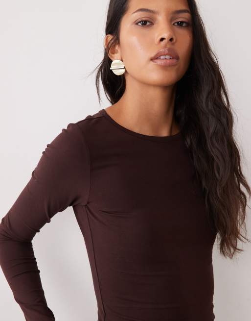 Cotton On everyday smooth long sleeve in dark oak , 2 of 4