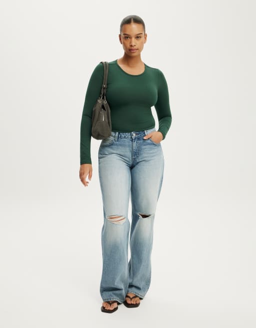 Cotton On Everyday smooth long sleeve in green, 2 of 4