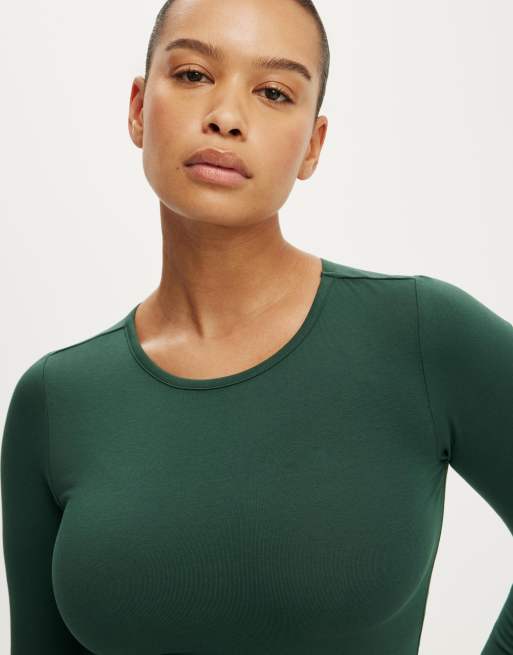 Cotton On Everyday smooth long sleeve in green, 3 of 4