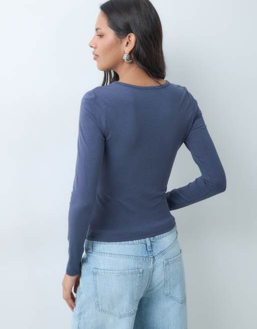 Cotton On everyday smooth long sleeve in navy , 4 of 5
