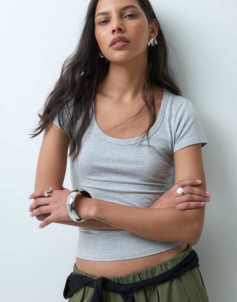 Cotton On everyday smooth scoop neck tee in grey 