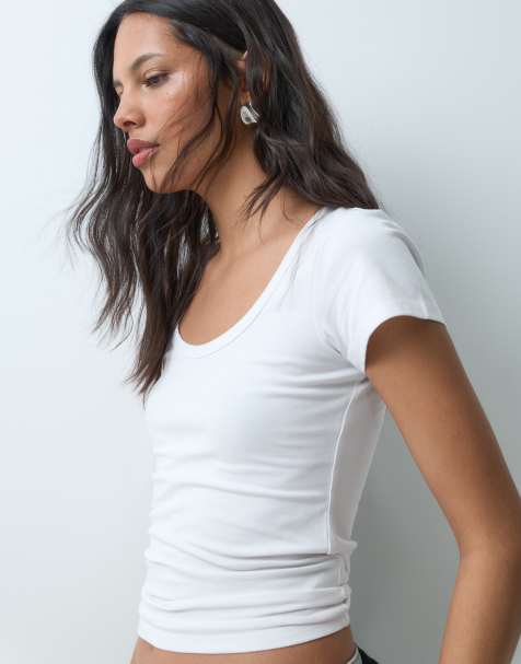 Cotton On everyday smooth scoop neck tee in white 