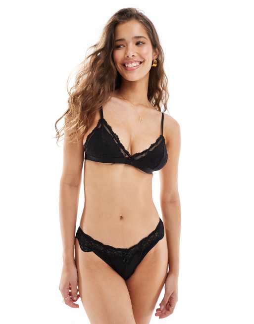 Cotton On - Everyday - Triangel bh van kant in zwart, 3 van 4