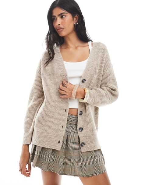 Cotton On everything luxe boxy cardigan in beige - view 1