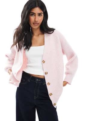 Cotton On - Everything Luxe - Kastige Strickjacke in Zartrosa