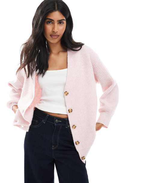 Cotton On – Everything Luxe – Kastige Strickjacke in Zartrosa - view 1
