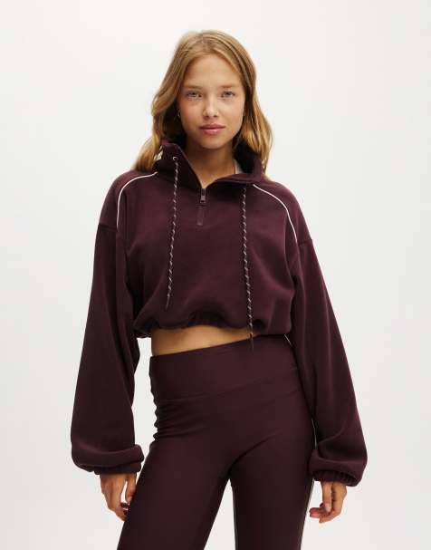 Cotton On Explorer polar fleece half zip jumper in red - view 1